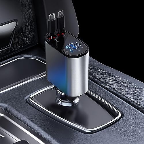 QuickCharge"  4-in-1  Retractable Car Charger