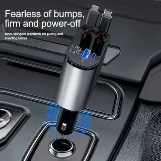 QuickCharge"  4-in-1  Retractable Car Charger